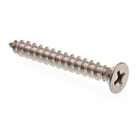 Prime-Line Sheet Metal Screw, Self-Tap, Flat, Phil Dr No. 10 X 1-1/2in 18-8 Stainless Steel 25PK 9017173